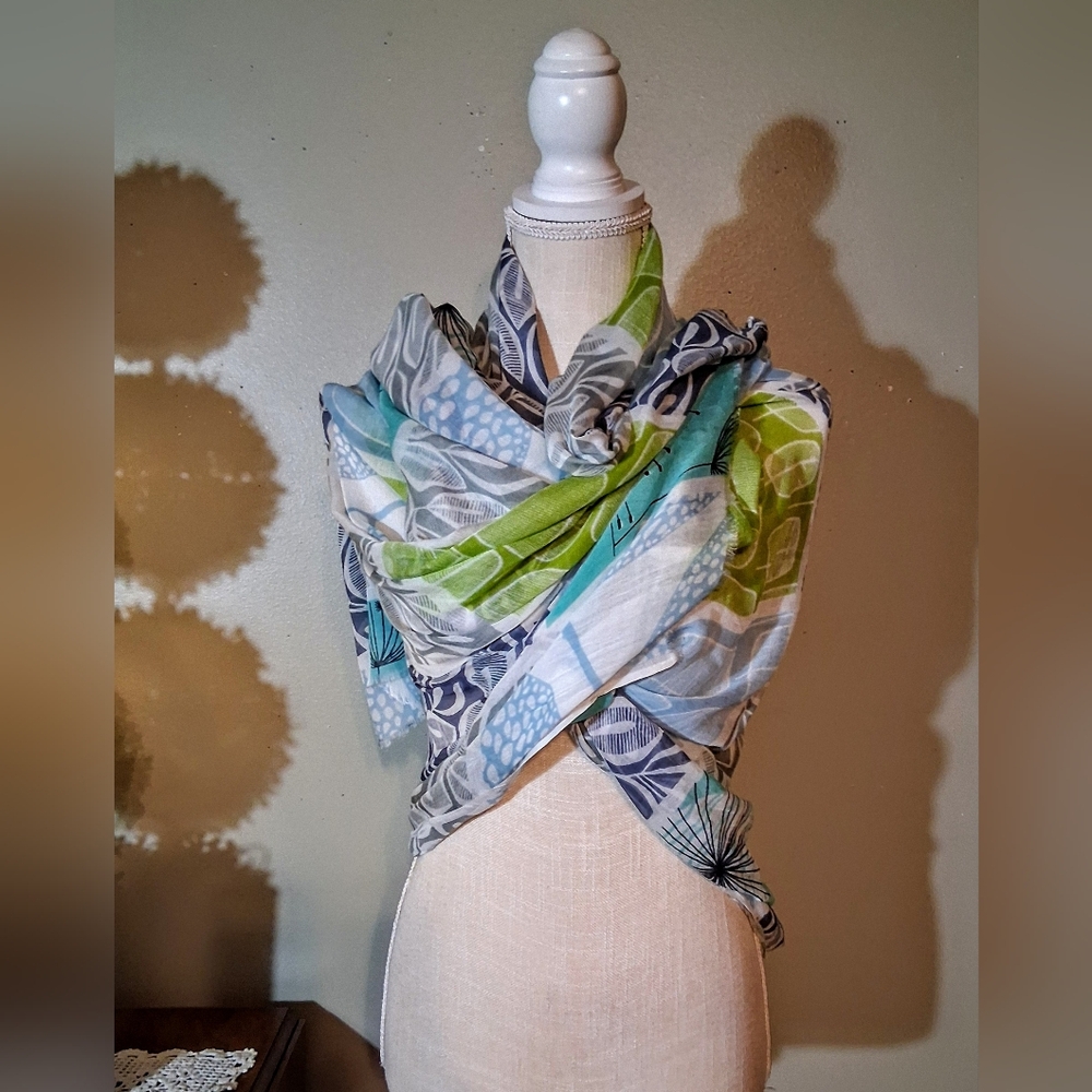 Pastel Leaves - Long Scarf by Vivante by VSA